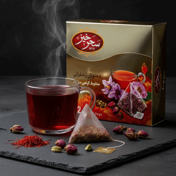 Saffron Herbal Infusion 12 Pyramid Bags 2gr saffranshop
