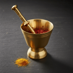 Traditional Brass Mortar and Pestle saffranshop