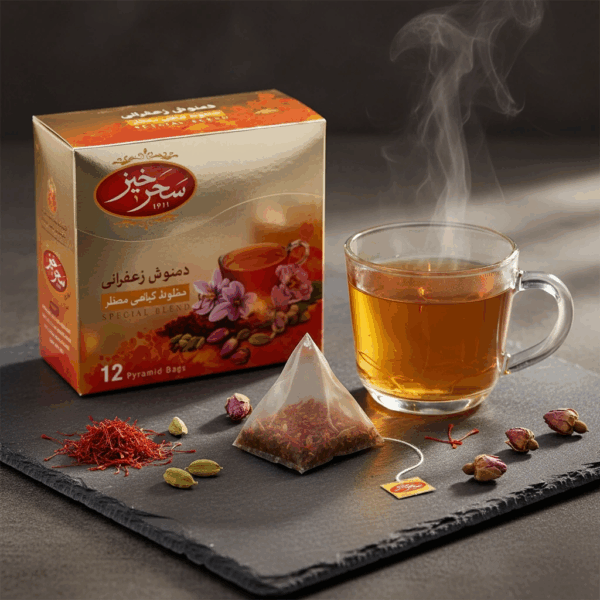 Saffraan Kruideninfusie 12 Piramidezakjes 2gr saffranshop